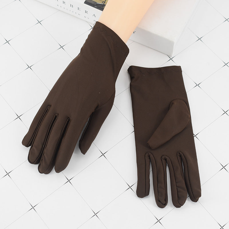 Women's & Men's Spandex Thin Driving Stretch Black White Etiquette Gloves