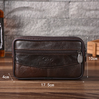 Men's Cattle Leather Waist Bag Mobile Phone Belts