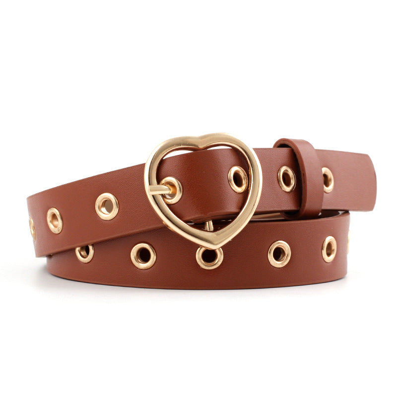 Women's Buckle Fashion Pin Hollow Decorative Air Belts