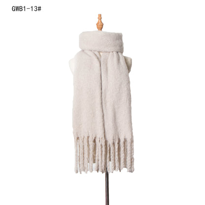 Women's & Men's Thick Tassel Circle Sand Solid Color Scarfs