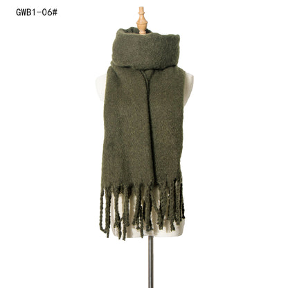 Women's & Men's Thick Tassel Circle Sand Solid Color Scarfs