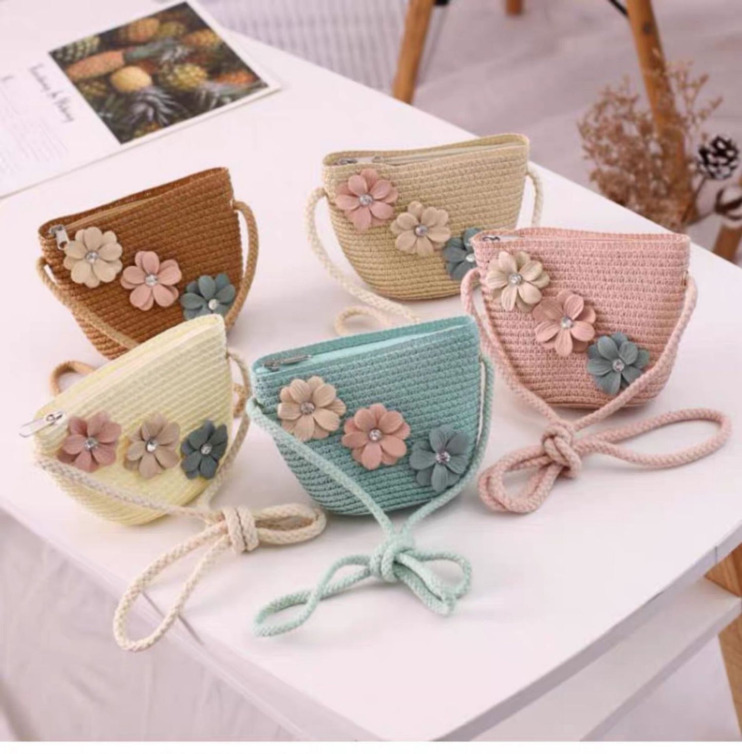 Children's Sun Hat Summer Straw Bag Set Kids' Headwear