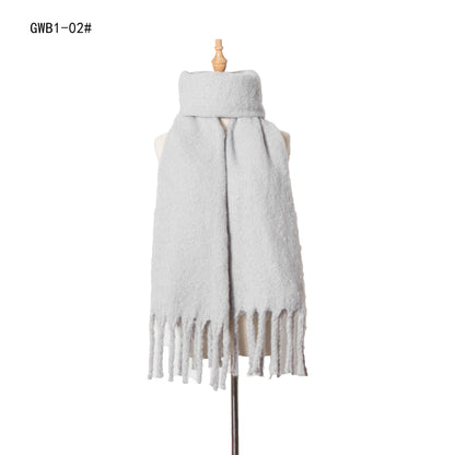 Women's & Men's Thick Tassel Circle Sand Solid Color Scarfs