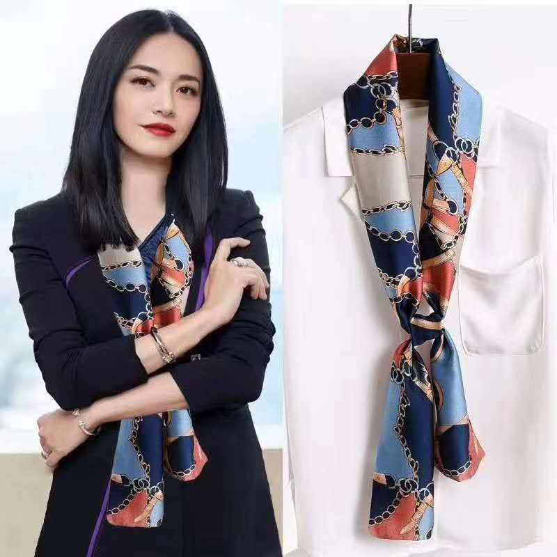 Women's Fashion Small Hair Band Shirt Matching Handy Scarfs