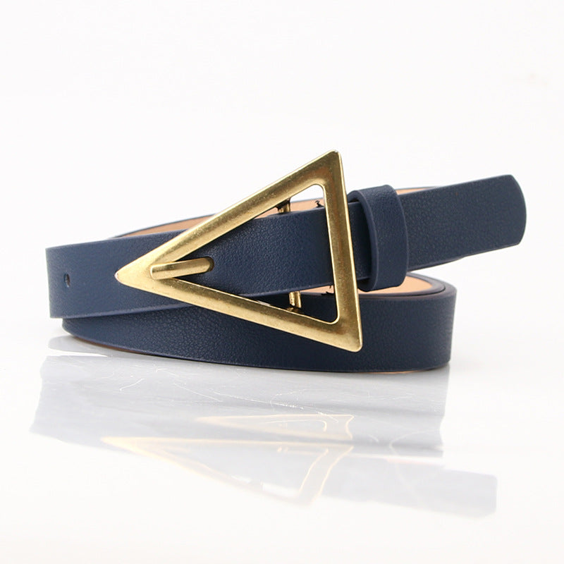 Women's Fashion Korean Style Dress Alloy Triangle Buckle Belts