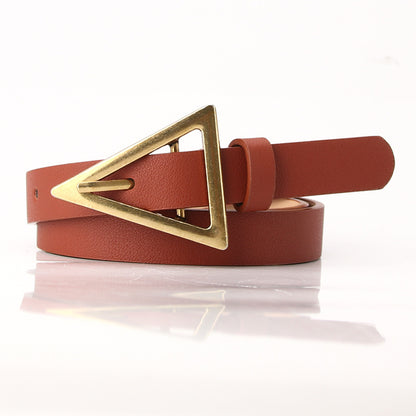 Women's Fashion Korean Style Dress Alloy Triangle Buckle Belts