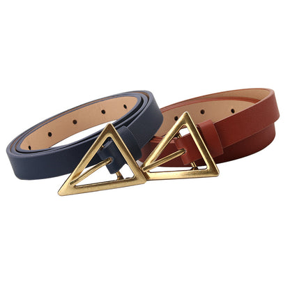 Women's Fashion Korean Style Dress Alloy Triangle Buckle Belts