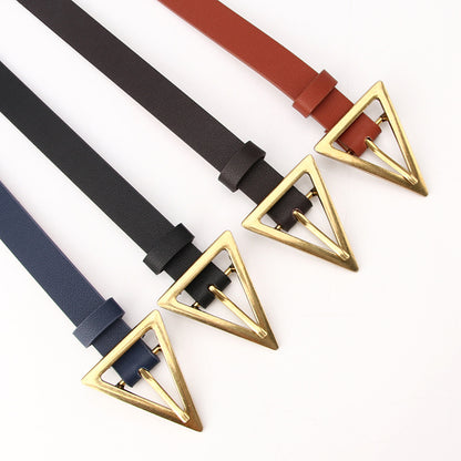 Women's Fashion Korean Style Dress Alloy Triangle Buckle Belts