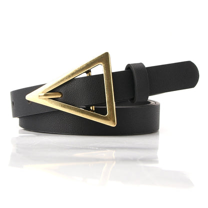 Women's Fashion Korean Style Dress Alloy Triangle Buckle Belts