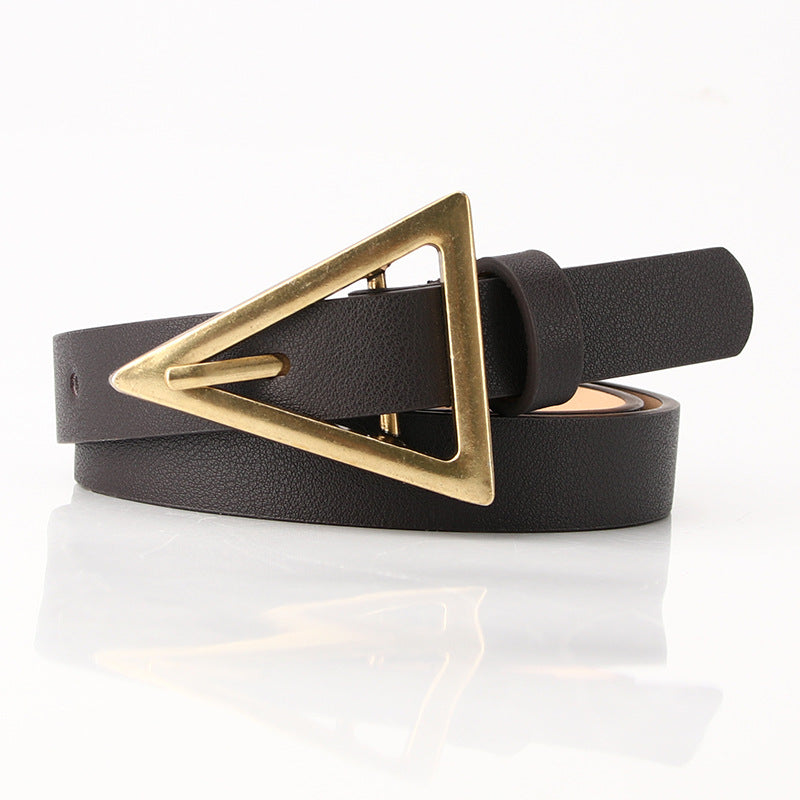 Women's Fashion Korean Style Dress Alloy Triangle Buckle Belts