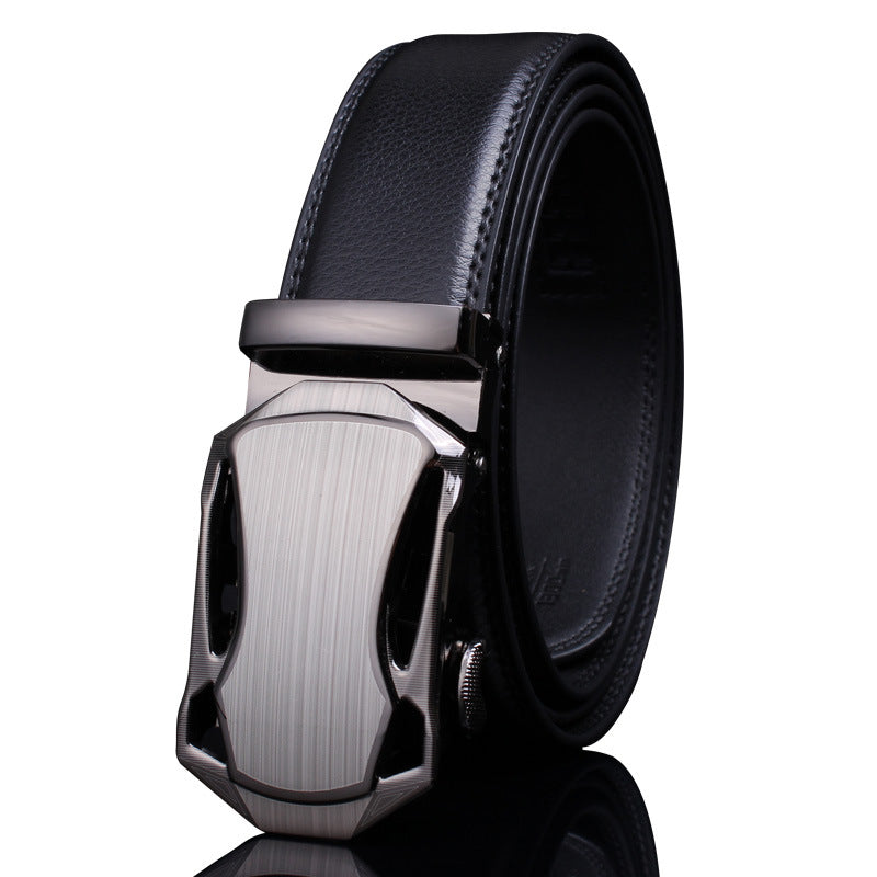 Men's Leather Automatic Buckle Cowhide Business Pant Belts