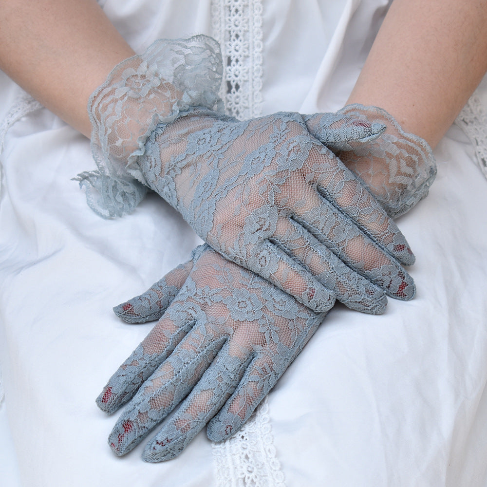 Sexy Lace Short Black Summer Bridal Driving Gloves