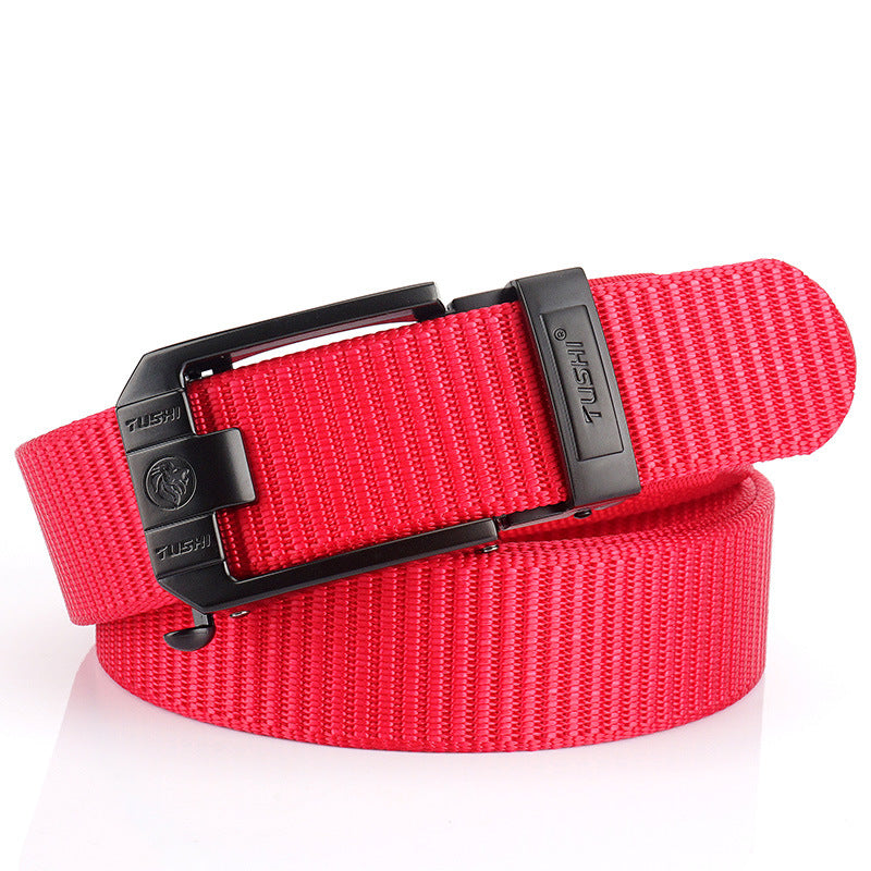 Automatic Buckle Woven Thick Nylon Canvas Belts