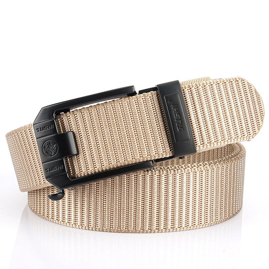 Automatic Buckle Woven Thick Nylon Canvas Belts