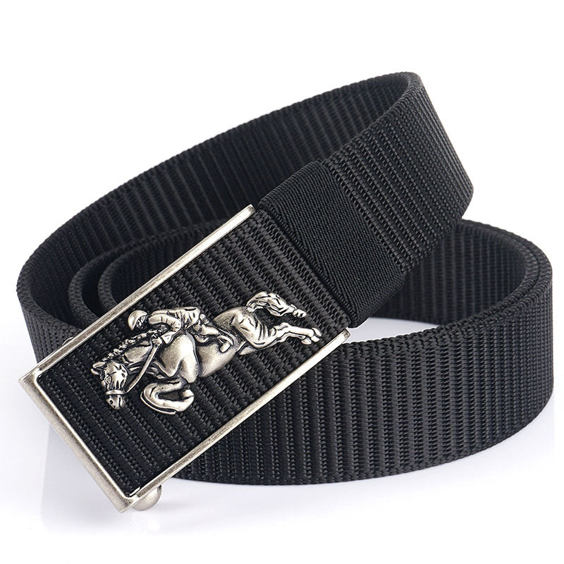 Men's Automatic Buckle Business Casual Nylon Waistband Belts