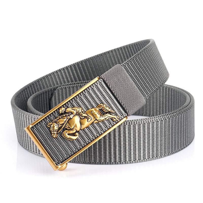 Men's Automatic Buckle Business Casual Nylon Waistband Belts