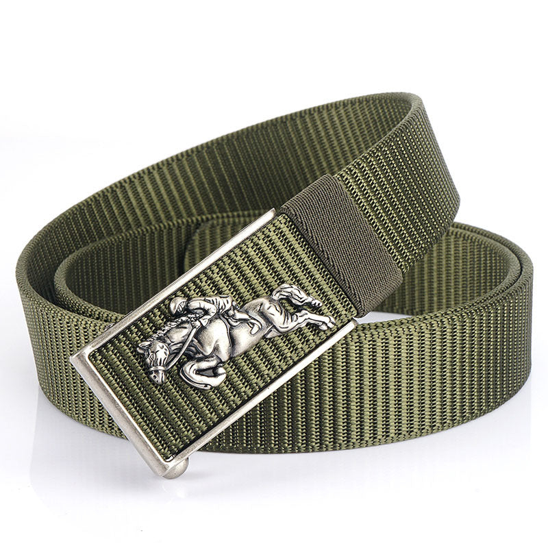 Men's Automatic Buckle Business Casual Nylon Waistband Belts