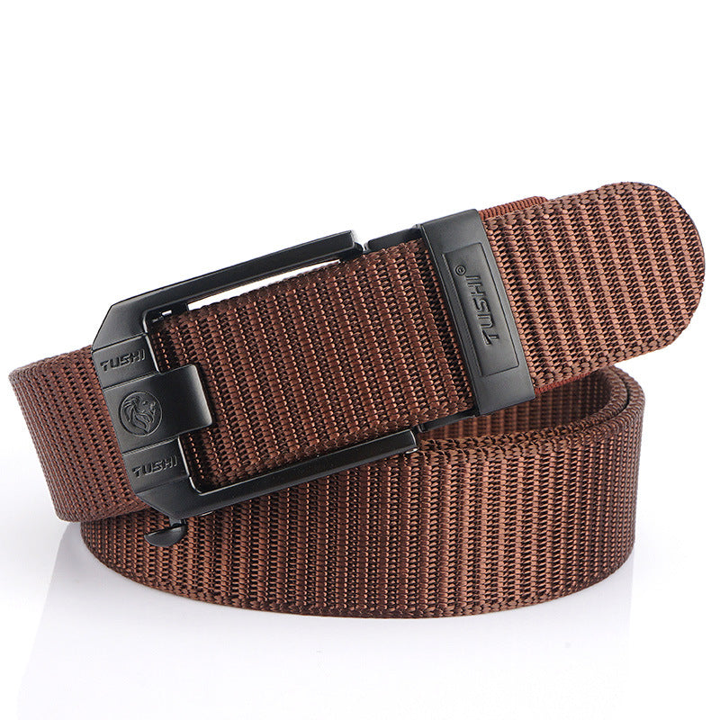 Automatic Buckle Woven Thick Nylon Canvas Belts