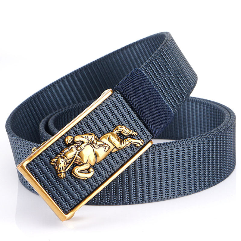 Men's Automatic Buckle Business Casual Nylon Waistband Belts