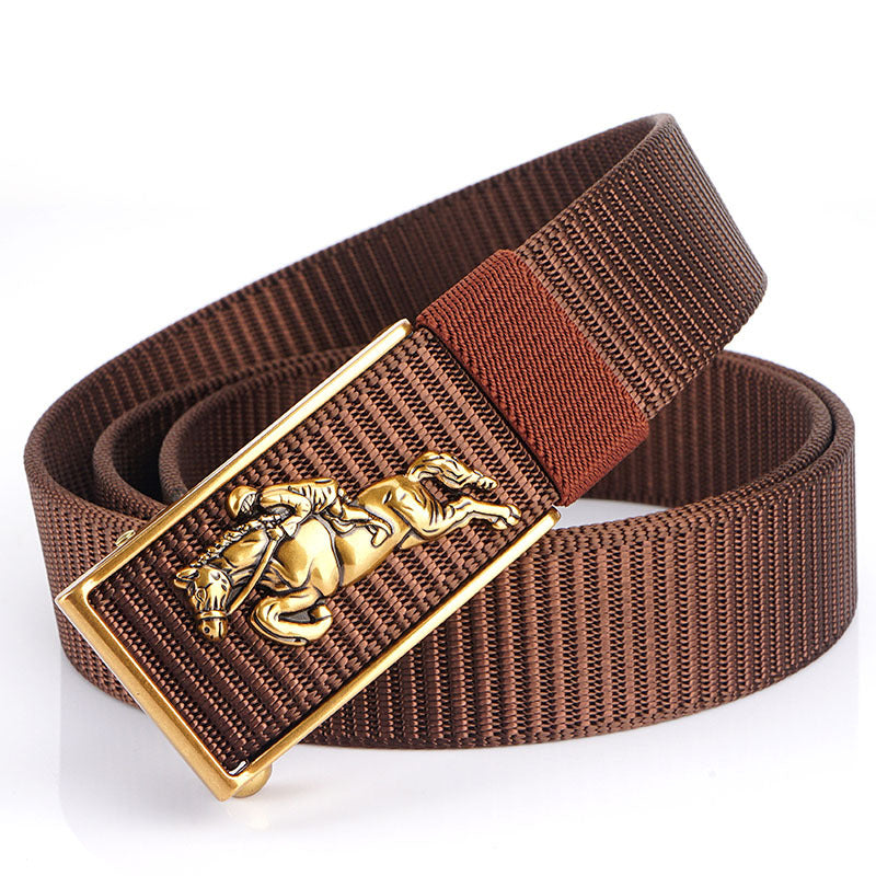 Men's Automatic Buckle Business Casual Nylon Waistband Belts