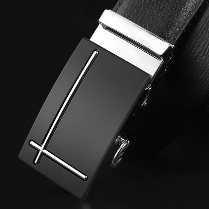 Men's First Layer Cow Leather Automatic Buckle Belts