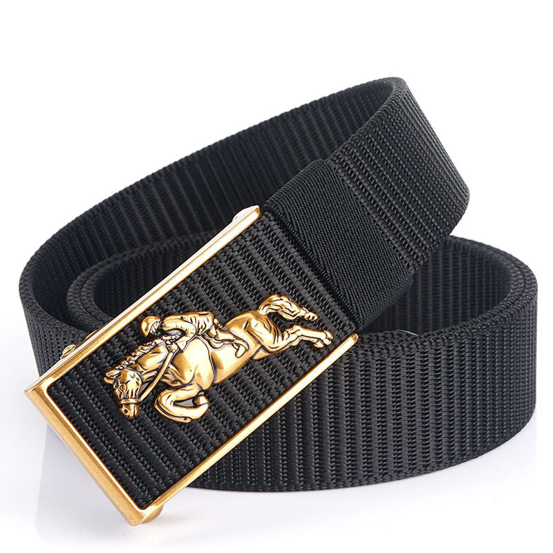 Men's Automatic Buckle Business Casual Nylon Waistband Belts