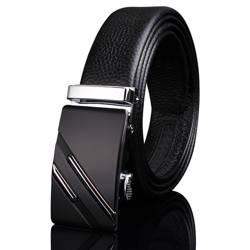 Men's First Layer Cow Leather Automatic Buckle Casual Belts