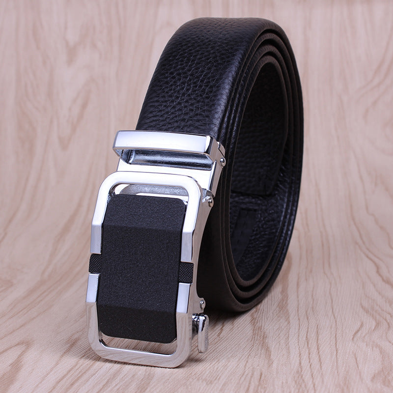 Men's First Layer Cow Leather Automatic Buckle Casual Belts