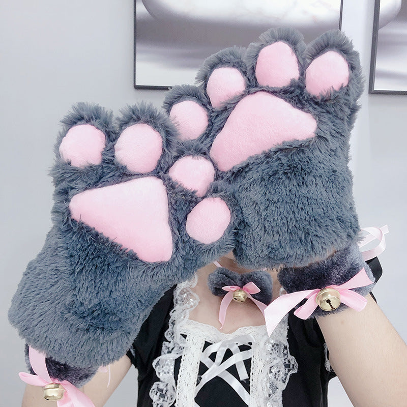 Children's Plush Cat's Paw Cartoon Performance Cat Gloves