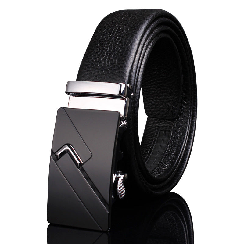 Men's First Layer Cow Leather Automatic Buckle Casual Belts