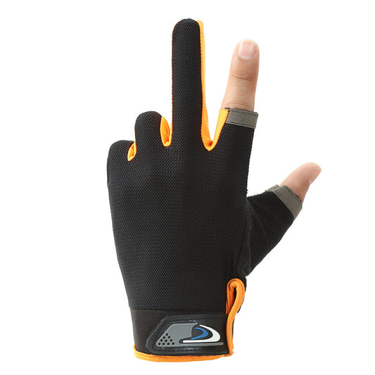 Men's Sun Protection Half Lure Fishing Flying Outdoor Touch Screen Gloves