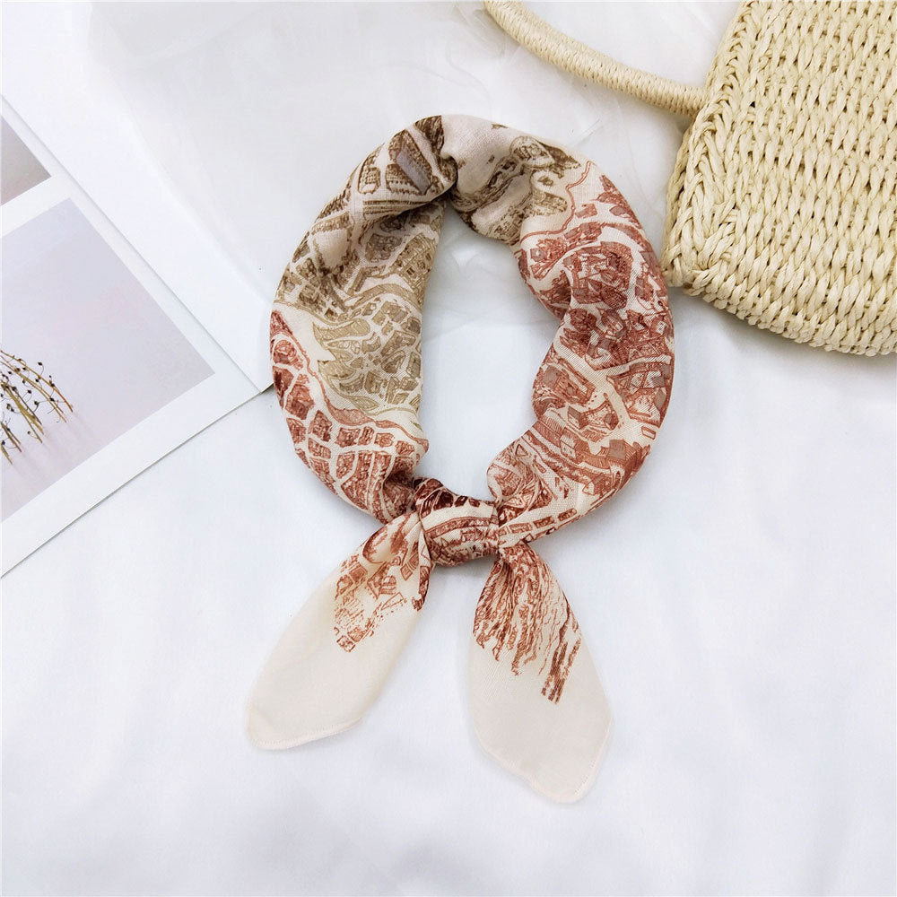 Women's & Men's Towel Silk Thin Hair Band Fashion Scarfs