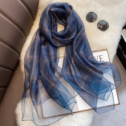 Women's Blended Textile Fashion Temperament Gold Sier Scarfs