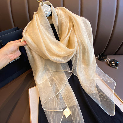 Women's Blended Textile Fashion Temperament Gold Sier Scarfs