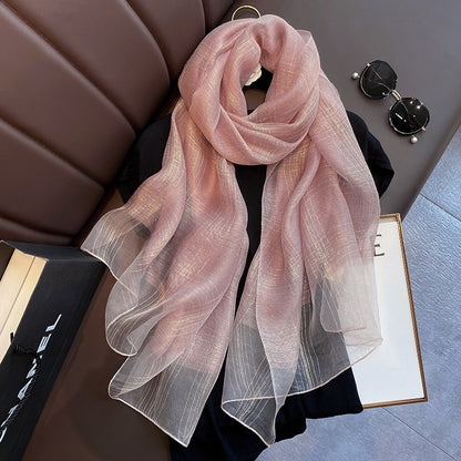 Women's Blended Textile Fashion Temperament Gold Sier Scarfs