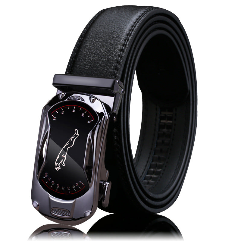 Men's Leather Automatic Buckle Cowhide Business Pant Belts