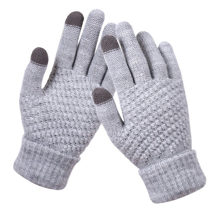 Women's & Men's Winter Couple Knitted Thickened Veet Touch Gloves