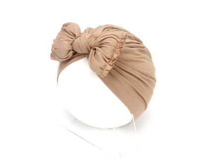 Children's Pleated Hat Bow Pure Color Knotted Kids' Headwear