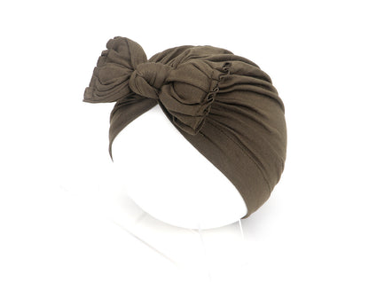 Children's Pleated Hat Bow Pure Color Knotted Kids' Headwear