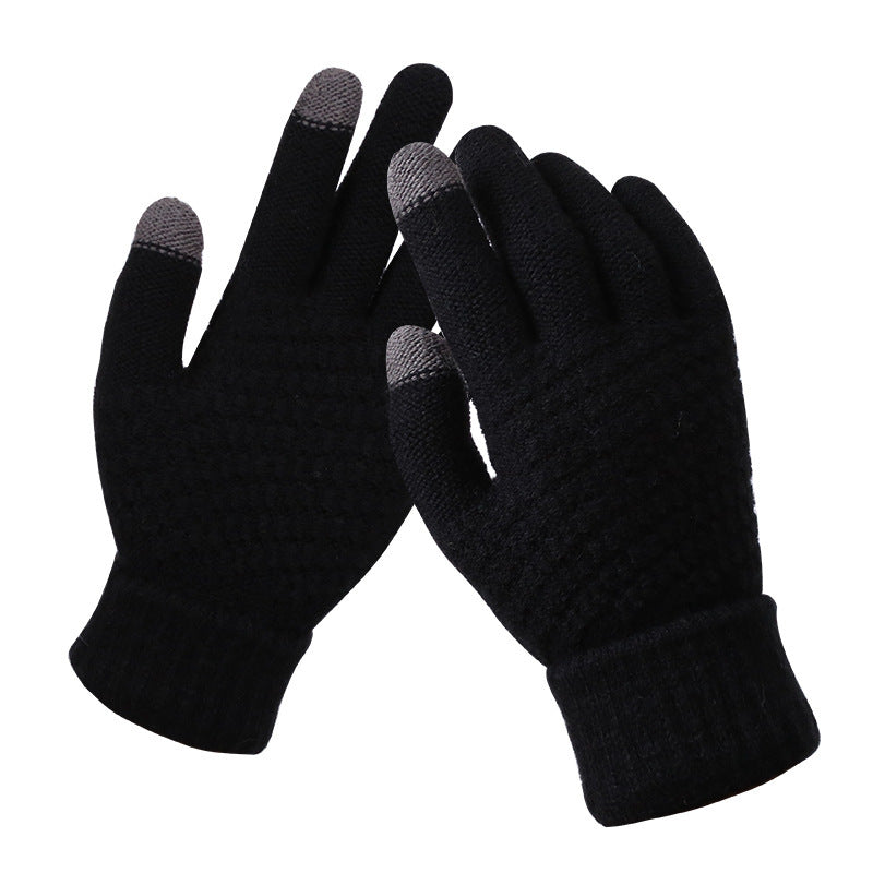 Women's & Men's Winter Couple Knitted Thickened Veet Touch Gloves