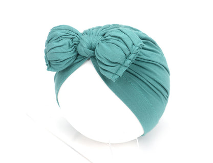 Children's Pleated Hat Bow Pure Color Knotted Kids' Headwear