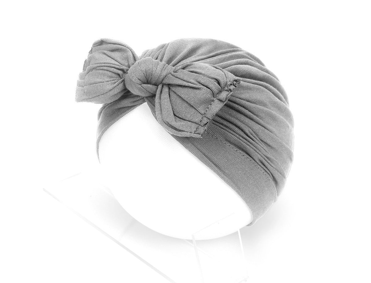 Children's Pleated Hat Bow Pure Color Knotted Kids' Headwear