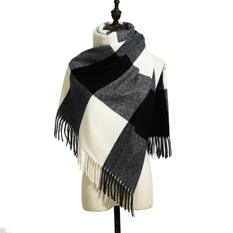 Women's Plaid Artificial Cashmere Winter British Style Scarfs