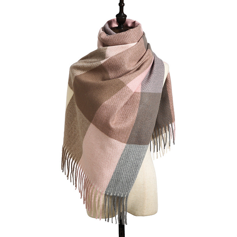 Women's Plaid Artificial Cashmere Winter British Style Scarfs