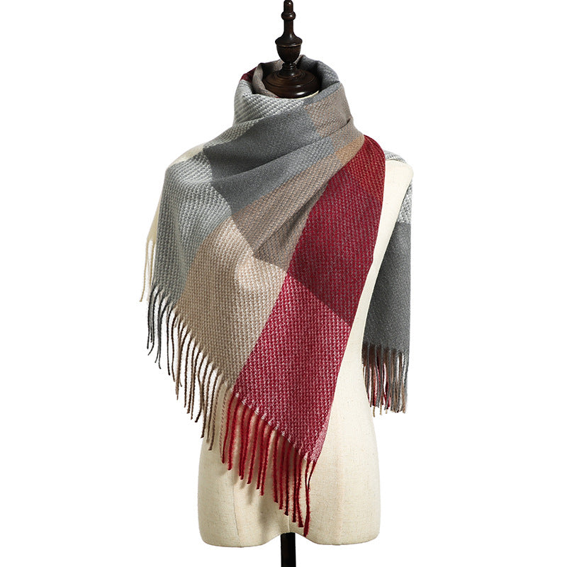 Women's Plaid Artificial Cashmere Winter British Style Scarfs