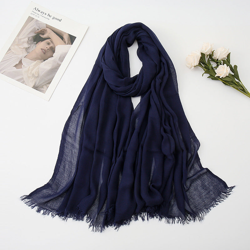 Women's Cotton Linen Malaysian Fashion Artistic Shawl Scarfs