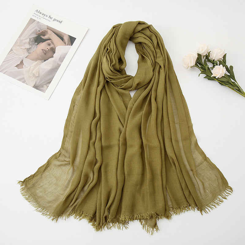 Women's Cotton Linen Malaysian Fashion Artistic Shawl Scarfs