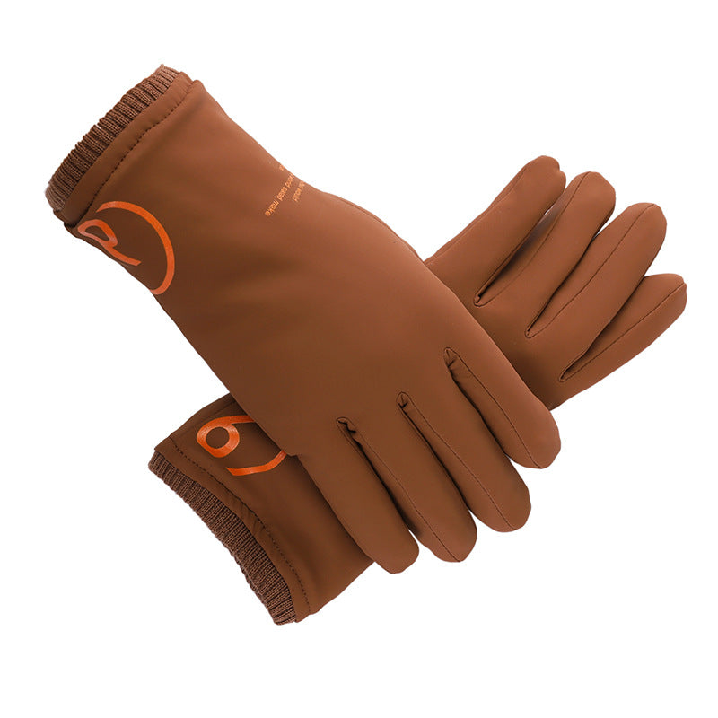 Men's Screen Fleece-lined Thickened Screw Mouth Waterproof Gloves