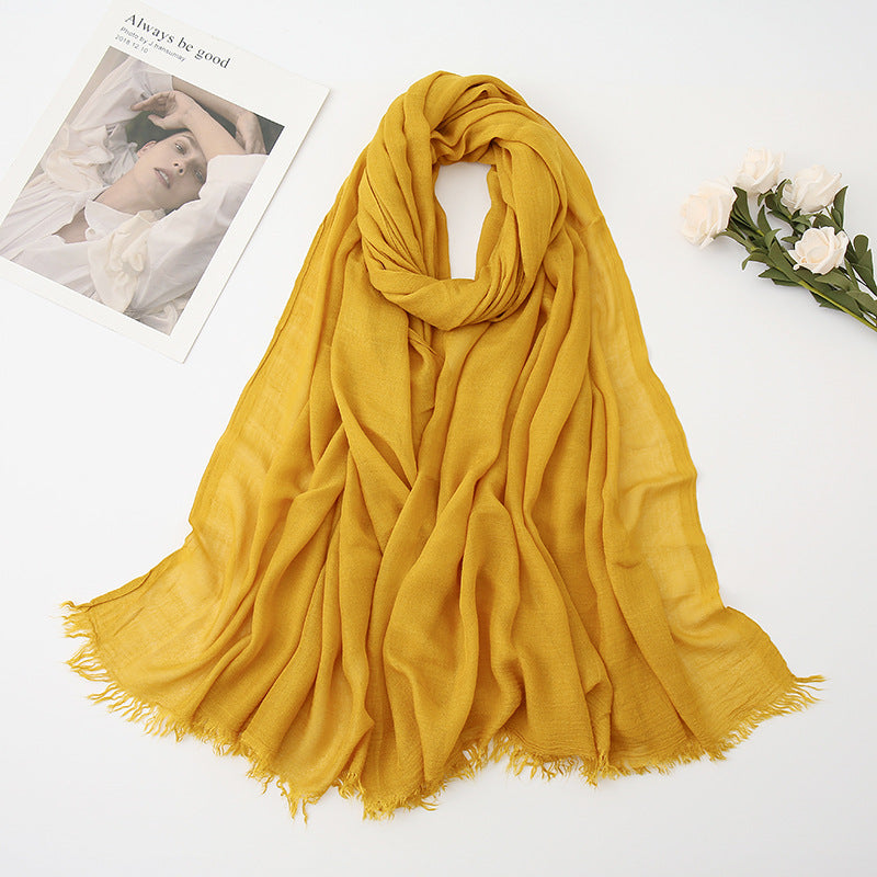 Women's Cotton Linen Malaysian Fashion Artistic Shawl Scarfs