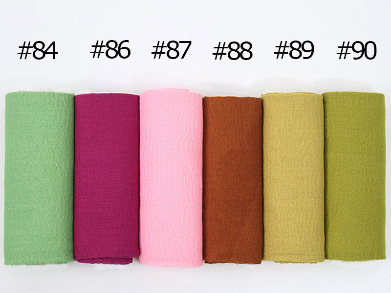 Women's Solid Color Cotton Linen Crumpled Fashion Scarfs